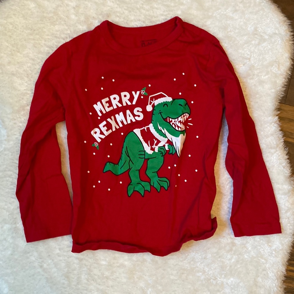 The Children’s Place dinosaur Christmas tshirt long sleeve 4t